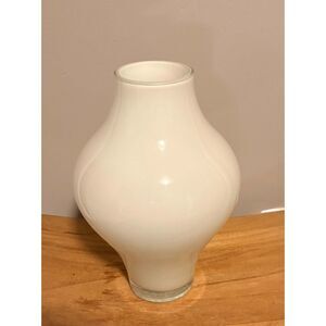 Torre & Tagus 12" White Opaque Cased Glass Vase – Modernist Bulbous Silhouette